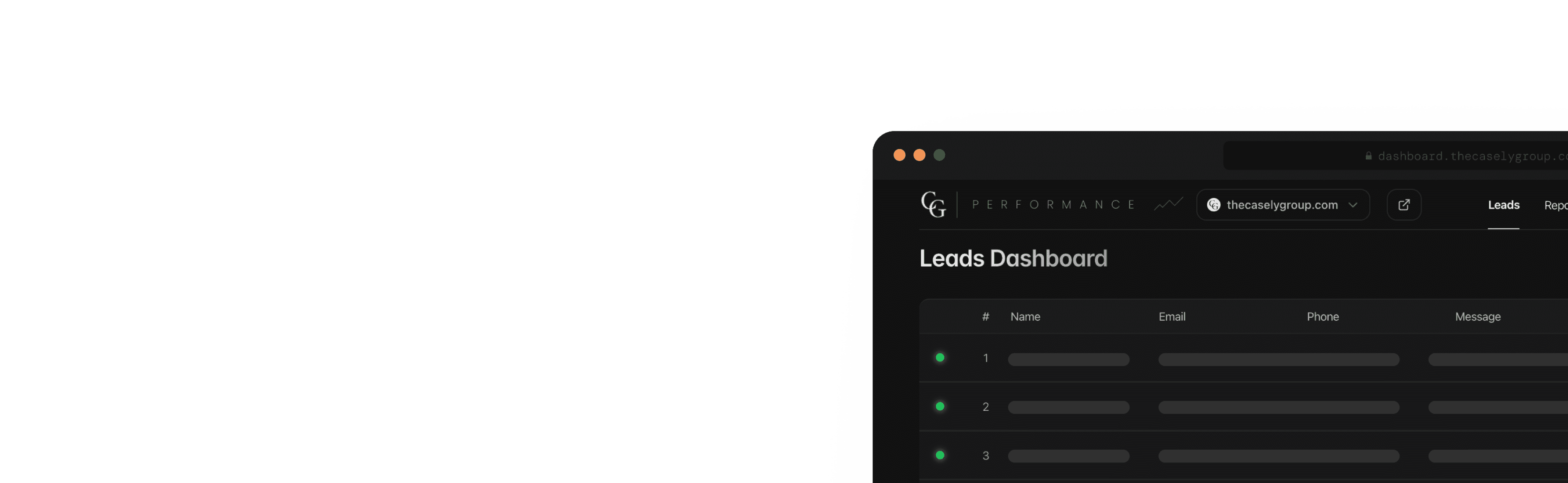 The Casely Group Leads Dashboard