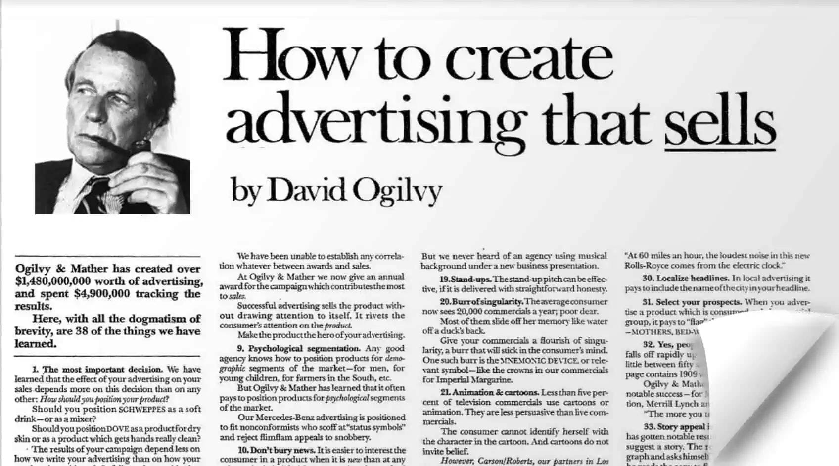 David Ogilvy — How to create advertising that sells